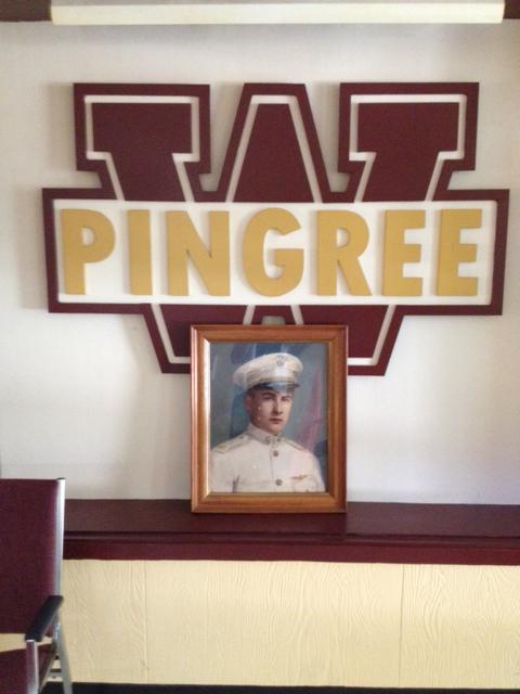 Framed picture of Lawrence W. Pingree in uniform