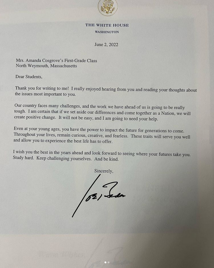 Presidential Letter from Instagram