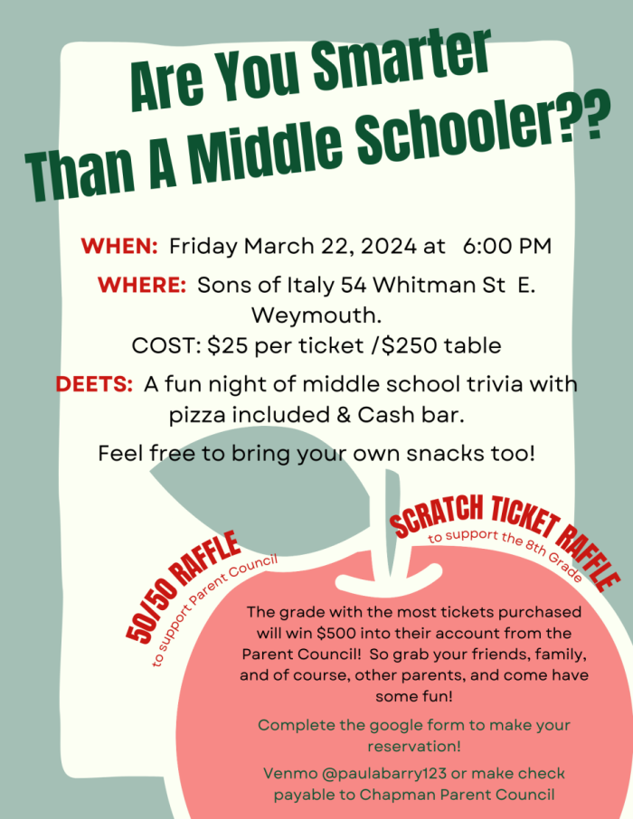 Parent Council Trivia Night - Are You Smarter than a Middle Schooler?